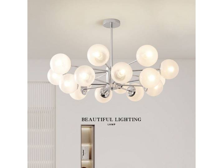 Plafonnier LED Chromé au Design Nordique Moderne, Luminaire Décoratif d'Nik, Idéal pour une Chambre à Coucher, un Salon ou une Cuisine
