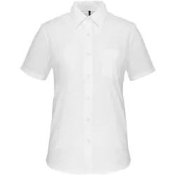Kariban Damen Popeline Bluse 'Judith' kurzarm K548 white S