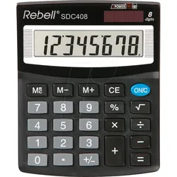 REBELL SDC408 - Taschenrechner, 8 Stellen, schwarz