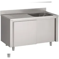 Chefgastro 700 Spültisch Schiebetüren 1 Rechts 1400 BxTxH 1400x700x850mm
