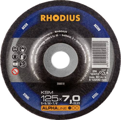 Rhodius 200018 Schruppscheibe Durchmesser 125mm Bohrungs-Ø 22.23mm Stahl