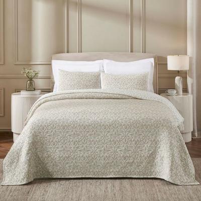 Home City, Inc. Vineyard Matelasse Mini Coverlet Set Beige, King, Beige