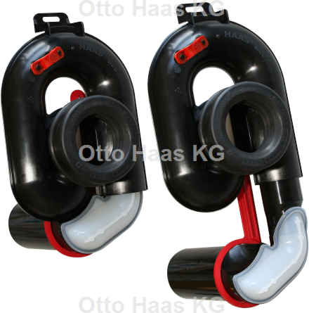 HAAS Urinal-Absaugsiphon 6000 DN 50, höhenverstellbar um 65mm, waagerecht, schwarz