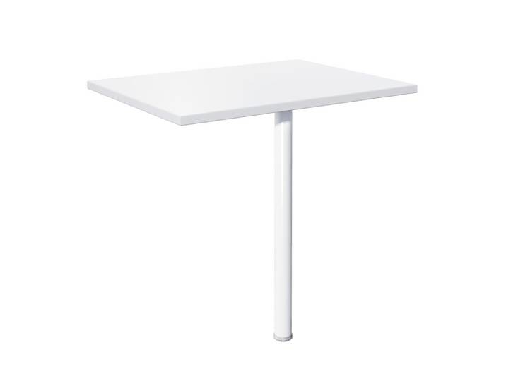 Extension Rectangle Biospace - L.80 x P.60 cm - Plateau Gris - Pied tube Blanc