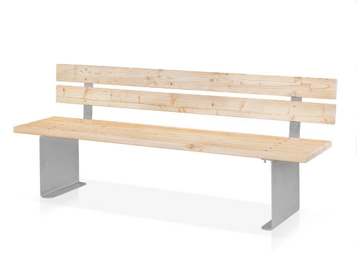 GAVINO Gartenbank mit Lehne, Material Massivholz / Edelstahl