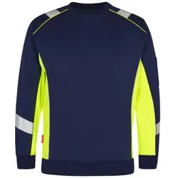 Cargo Sweatshirt, blue ink/gelb, Gr. L - blau - L