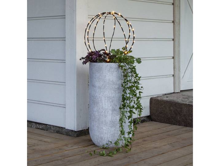 STAR TRADING LED-Erdspießleuchte Sphere, Ø 40 cm, schwarz Metall Batterie Sphere, schwarz, Metall, Modern, Kugellampe