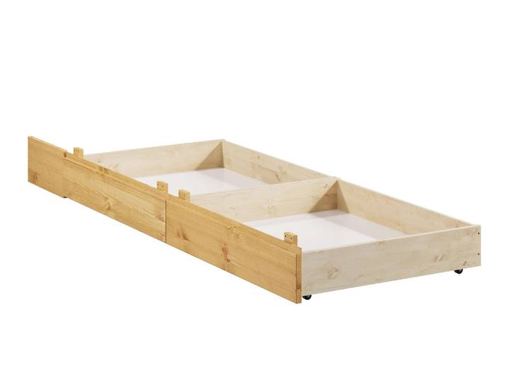 Bettschubkasten OTTO HOME Luven , beige (natur), B:18cm H:20cm T:65cm, Massivholz, Schubladen, Bettschubkasten, aus massiver Kiefer, 2 Stück, passen perfekt unter das Bett Luven