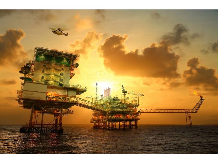 Fototapete PAPERMOON BOHRPLATTFORM-OFFSHORE GOLF THAILAND ERDÖL GAS INSEL , bunt, B:5m L:2,8m, Vlies, Tapeten, Fototapete