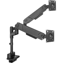 ACT Monitor arm 34" office solid pro, gas spring, pole mounted, 2 monitors (Tisch, 34", 16 kg), Monitor Halterung, Schwarz