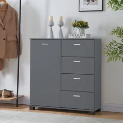Sideboard Döbritz 84x80x28cm Dunkelgrau [en.casa]
