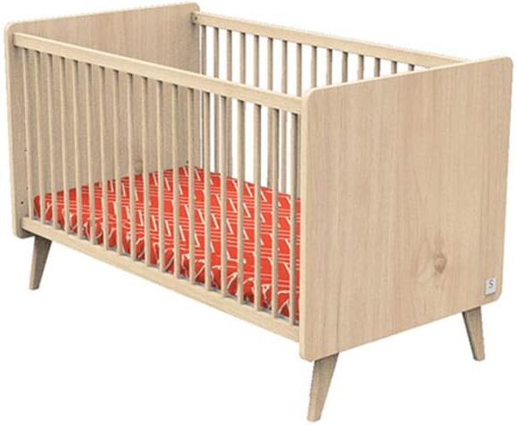 Sauthon Lit bébé évolutif en lit junior Little Big Bed Arty (70 x 140 cm) Beige 144x78x90cm