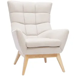 Sessel Skandinavisch beige aus Holz BRODY