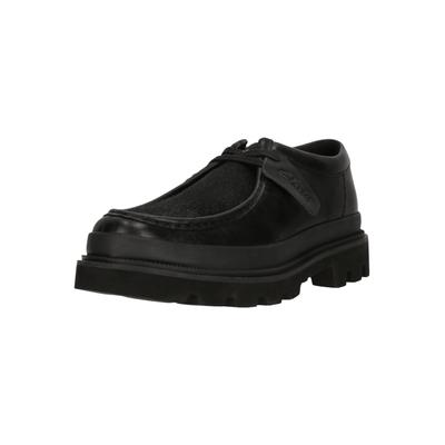 Schnürschuh CLARKS "Badell Seam", Herren, Gr. 42, Kunstfaser, schwarz, Leder, Schuhe Schnürschuh, mit markanter EXTRALIGHT-Sohle