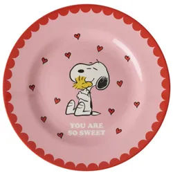 RICE Melamin Teller für Kinder Snoopy, Pink - Ø20 cm