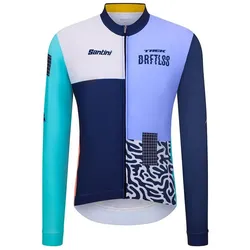 Santini, Herren, Velotrikot, Jersey Trek Driftless Long Sleeve Large Blue (L), Blau, L