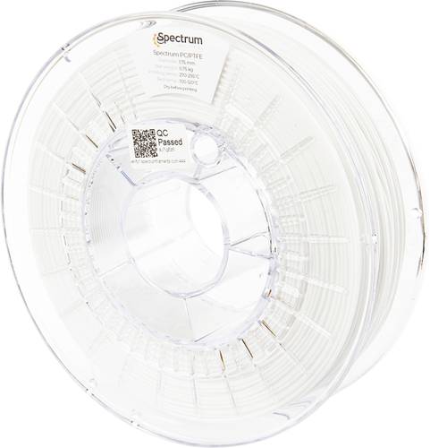Spectrum Filaments 80540 PC/PTFE Filament PC/PTFE hitzebeständig, chemisch beständig 1.75mm 750g Natural, Natur 1St.