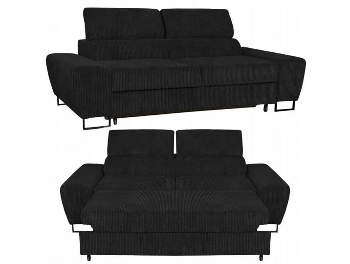 Family Meble Sofa Family Meble Savio 2-Sitzer-Sofa mit Schlaffunktion schwarz 198 cm, 1 Teile