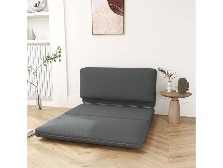 HOMCOM Fauteuil Relax 3-en-1 Pliable 138cm Gris Foncé