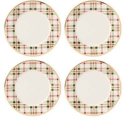 Lenox Holiday Plaid Dinner Plates, Set of 4
