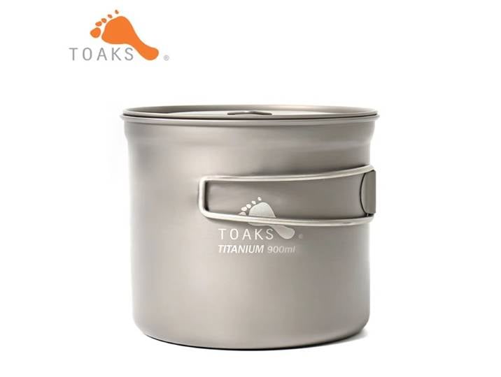 TOAKS Titane 900ml Pot Daxes Ultraléger Pot avec Sac en Maille et Couvercle Extérieur Camping Équipement POT-900-D115