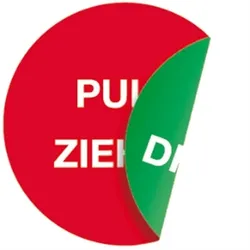 Aufkleber Piktogramm Pull Ziehen/Push Drücken, Folie, doppelseitig, Ø 100 mm