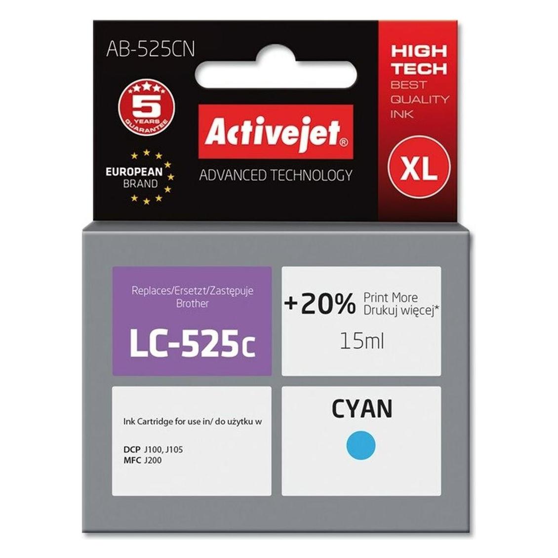 Activejet AB-525CN Druckerpatrone (e) Kompatibel Hohe (XL-) Ausbeute (C) (AB-525CN)