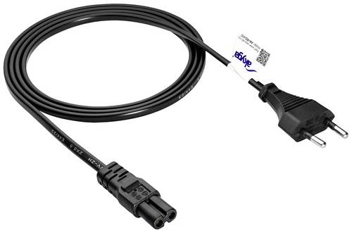 Akyga Strom Anschlusskabel [1x Euro-Stecker - 1x Kleingeräte-Buchse C7] 1.5m Schwarz