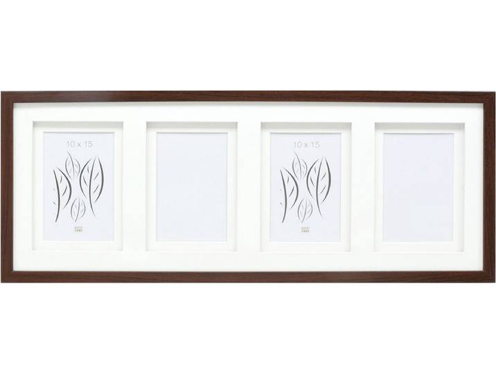 Deknudt Frames multifotolijst - bruin - passe-partout - 4 foto's 10x15