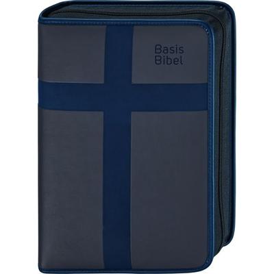 BasisBibel. Die Komfortable. Hülle mit Reißverschluss. Blau