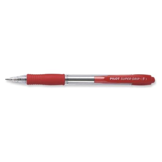 Pilot Kugelschreiber Super Grip 0,3mm F rot nicht dokumentenecht Farbe des Schaftes: transparent (1x) (2028002)