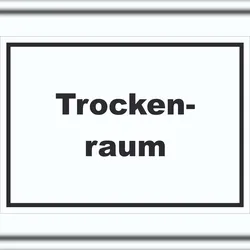 HB-Druck Trockenraum Schild mit Text Wäsche trocknen waagerecht A0 (841x1189mm)