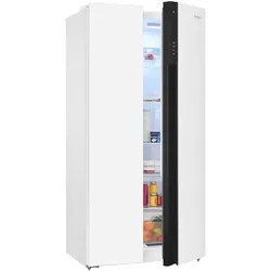 Exquisit Side-by-Side Kühlschrank | 372 l Nutzinhalt (230/142 l), E, 267 kWh/Jahr, 41 dB | No Frost Kühlen & Gefrieren| SBS39-440E weiss