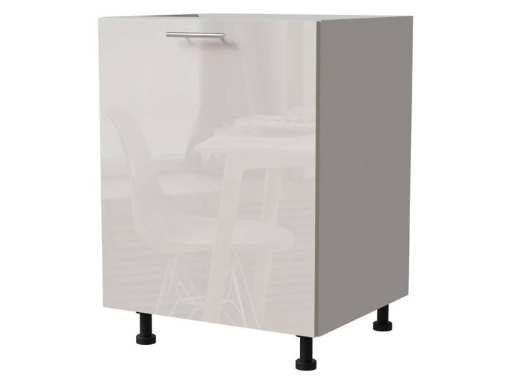Feldmann-Wohnen Unterschrank Brerra D1D/60 60 / 50 / 82 cm, Creme, Weiß, 60x82x50 cm, Küchen, Küchenmöbel, Küchenschränke, Küchenunterschränke