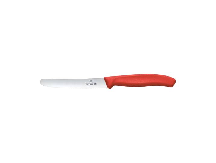 Victorinox Couteau à saucisse/tomate Swiss Classic dentelé 11 cm Rouge