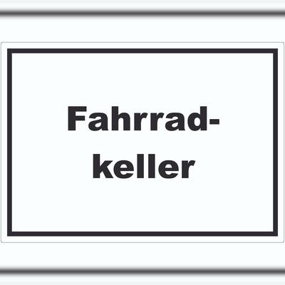 HB-Druck Fahrradkeller Aufkleber mit Text Rad Bike waagerecht A4 (210x297mm)