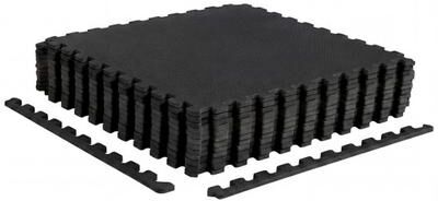 Costway 12 Pack Non-Slip Protective Interlocking EVA Foam Floor Tiles-Black