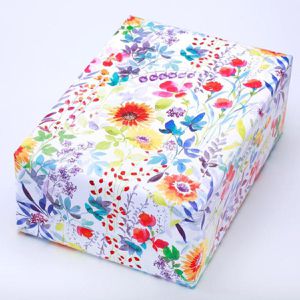 Jung-Design Geschenkpapier Blooms, bunte Blumen, 50cm x 20m
