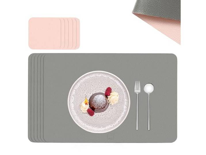 SÄNGER Untersetzer & Platzsets abwaschbar aus Kunstleder 12 teilig