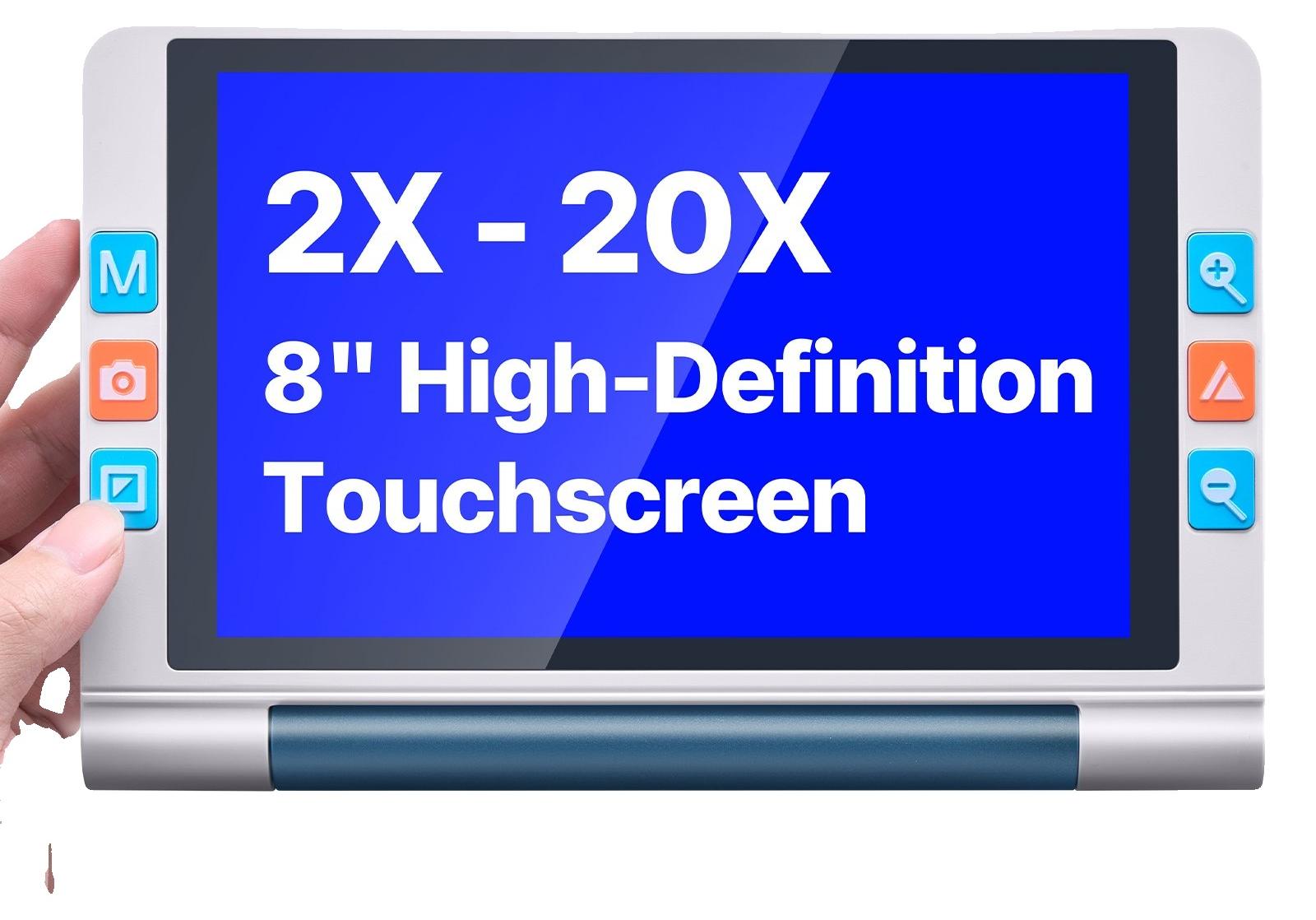 VEVOR Tragbare Digitale Lupe, 127mm HD Elektronische Video-Lupe für Niedrigversion, 4X - 32X Zoom Elektronisches Lesehilfsmittel mit 17 Farbmodi, AV-Ausgang, Klappgriff & 5-Stufen Bildschirmhelligkeit, Einzel-a, Faltart