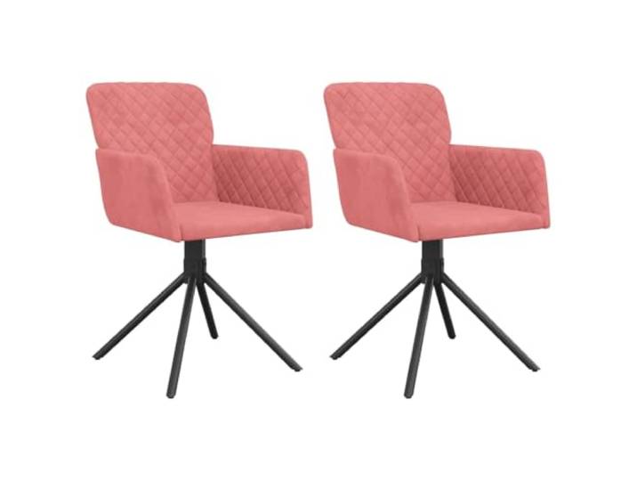 Fisinber Esszimmerstühle 2er Set Drehbar Samt Polsterstuhl Rosa Komfortable 360 Grad Drehfunktion mit weicher Schaumstoffpolsterung für Küche, Essbereich und Schminktisch im Wohnraum.