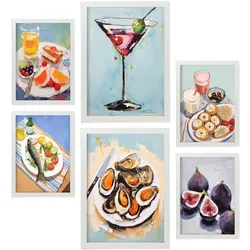 POSTER Set Mit 6 Essen A3 & A4 Weißer Rahmen