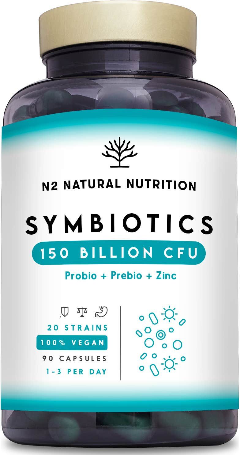 N2 Natural Nutrition Probiótico Symbiotics 150 mil millones CFU 90caps