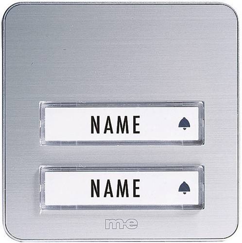 M-e modern-electronics KTA-2 A/S Klingelplatte mit Namensschild 2fach Silber 12 V/1A