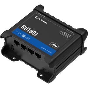 Teltonika WLAN-Router RUT981 eSIM, RUT981000000, 4G LTE, bis 150 Mbit/s LTE, Wi-Fi 4, Mesh, MIMO, PoE-In, Dual-SIM