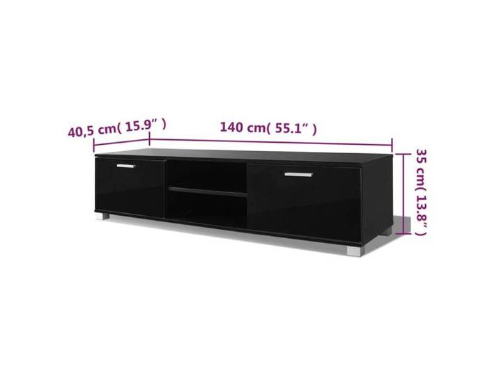 NEUF Armoire TV - Noir - Meuble TV - TABLE TV - Noir brillant 140x40 5x35 cm - TT2726
