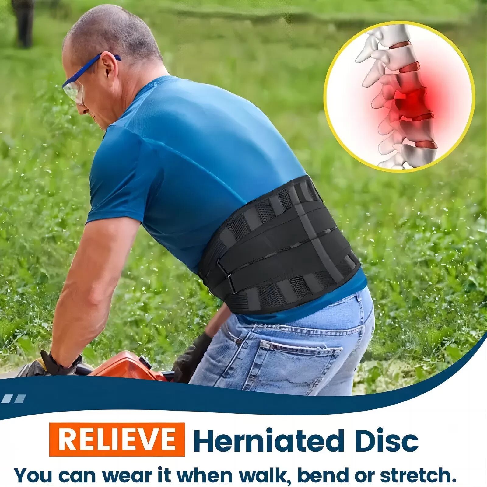 INF Ceinture de compression / ceinture de soutien lombaire XL