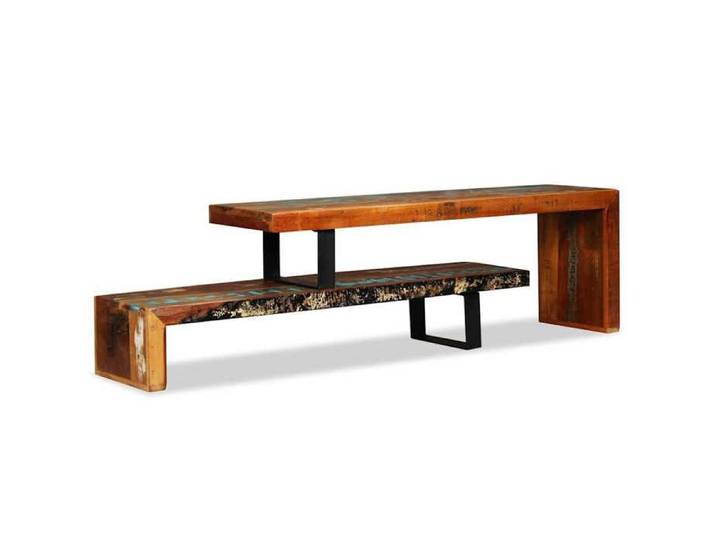 NEUF Armoire TV - Brun - Meuble TV - TABLE TV - Bois de récupération massif TT2745