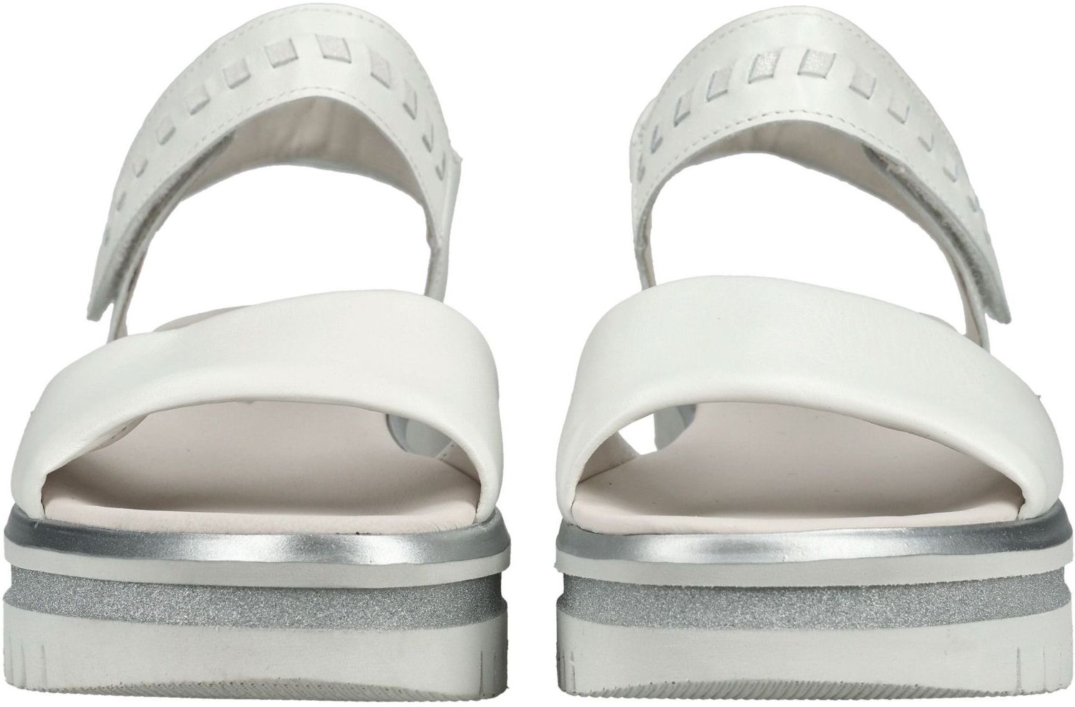 Plateausandaletten GABOR "Gabor Sandalen Glattleder", Damen, Gr. 41, weiß, Glattleder, Schuhe