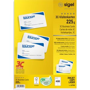 Sigel LP799 3C Visitenkarten 85x55 abgerundet 225g